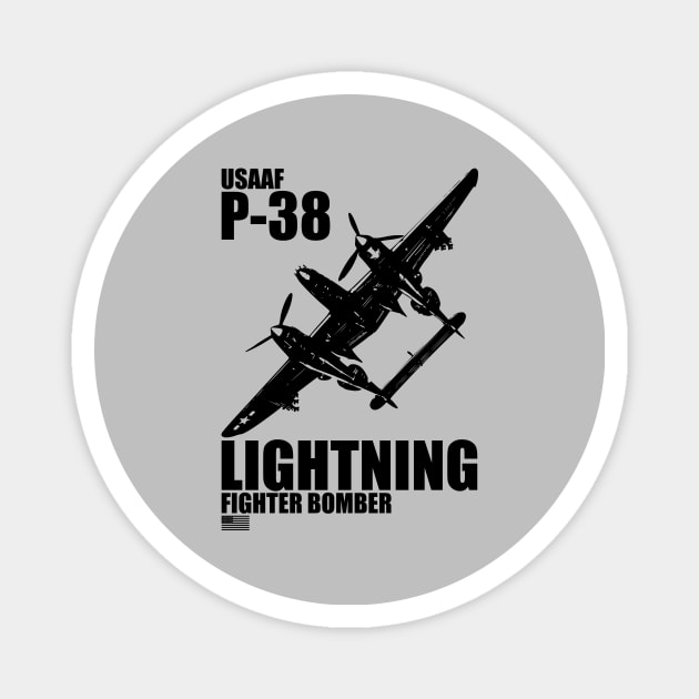 P-38 Lightning Magnet by Tailgunnerstudios